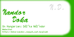 nandor doka business card